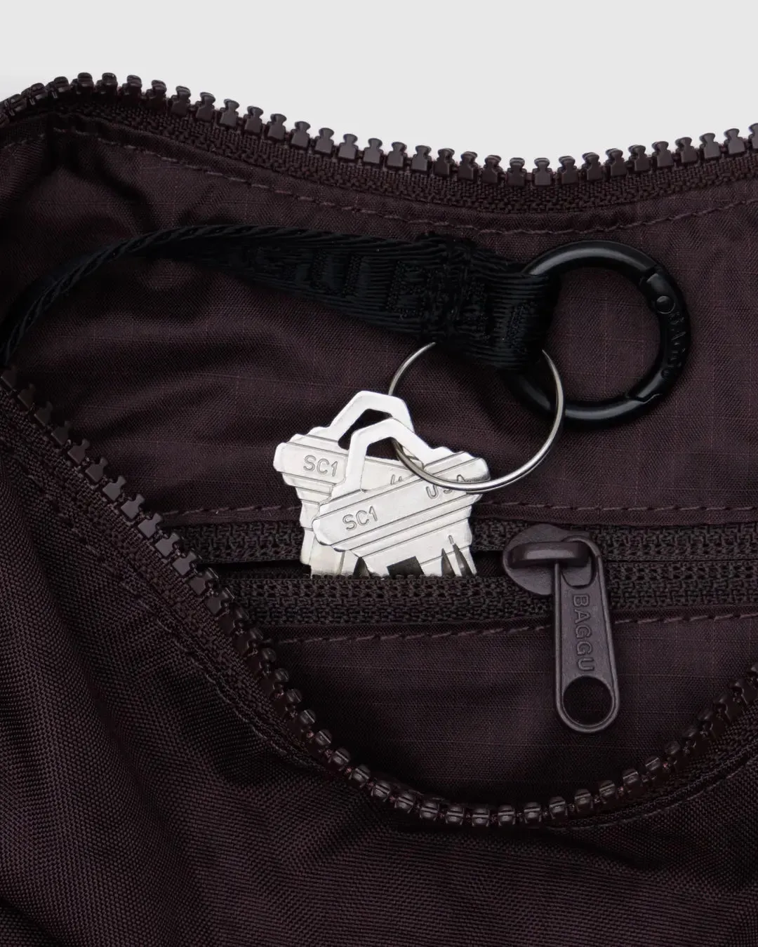 Small Nylon Crescent Bag CHOCOLATE PLUM | Baggu SS25