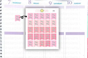 Small Pink Pay Day Flags Planner Stickers fit Personal, ECLP, A5 Planner Planner (PPD)