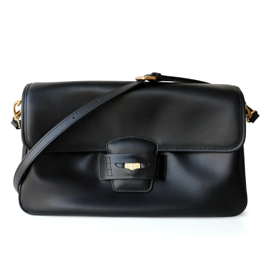 Soft Leather Flap Messenger Shoulder Bag
