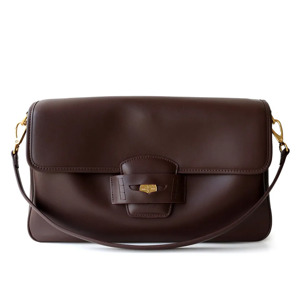 Soft Leather Flap Messenger Shoulder Bag