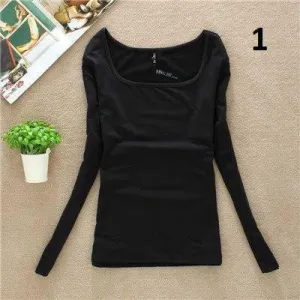 Solid Square Collar Shirt