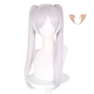 Sousou No Frieren Frieren Anime Character Cosplay White Wig   Ear Heat Resistant Synthetic Hair Cosplay Costume Props