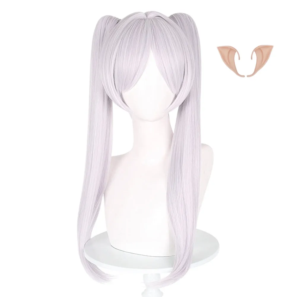Sousou No Frieren Frieren Anime Character Cosplay White Wig   Ear Heat Resistant Synthetic Hair Cosplay Costume Props