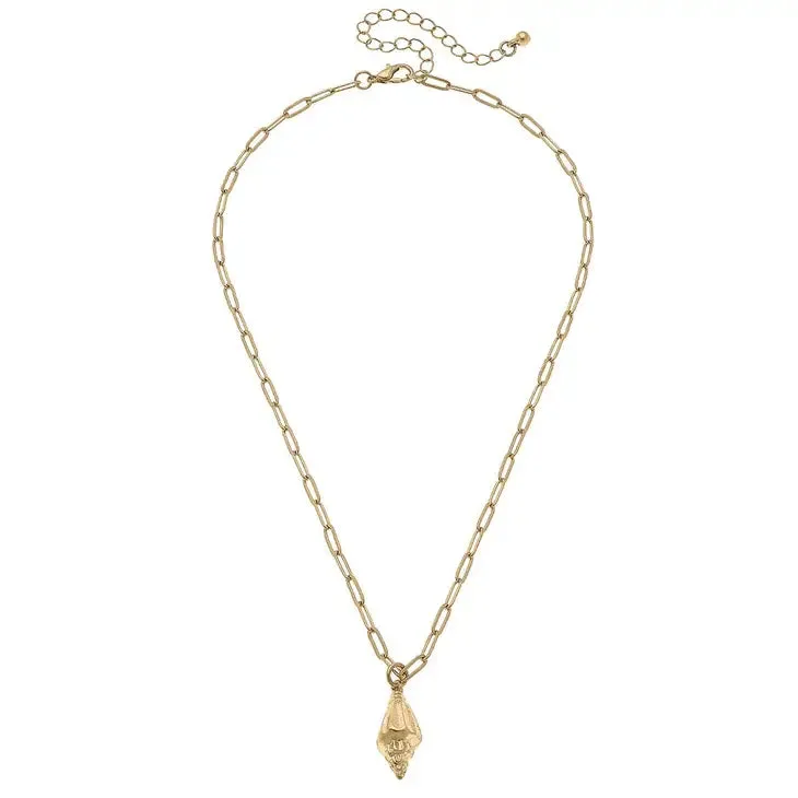 Spiral Shell Charm Necklace