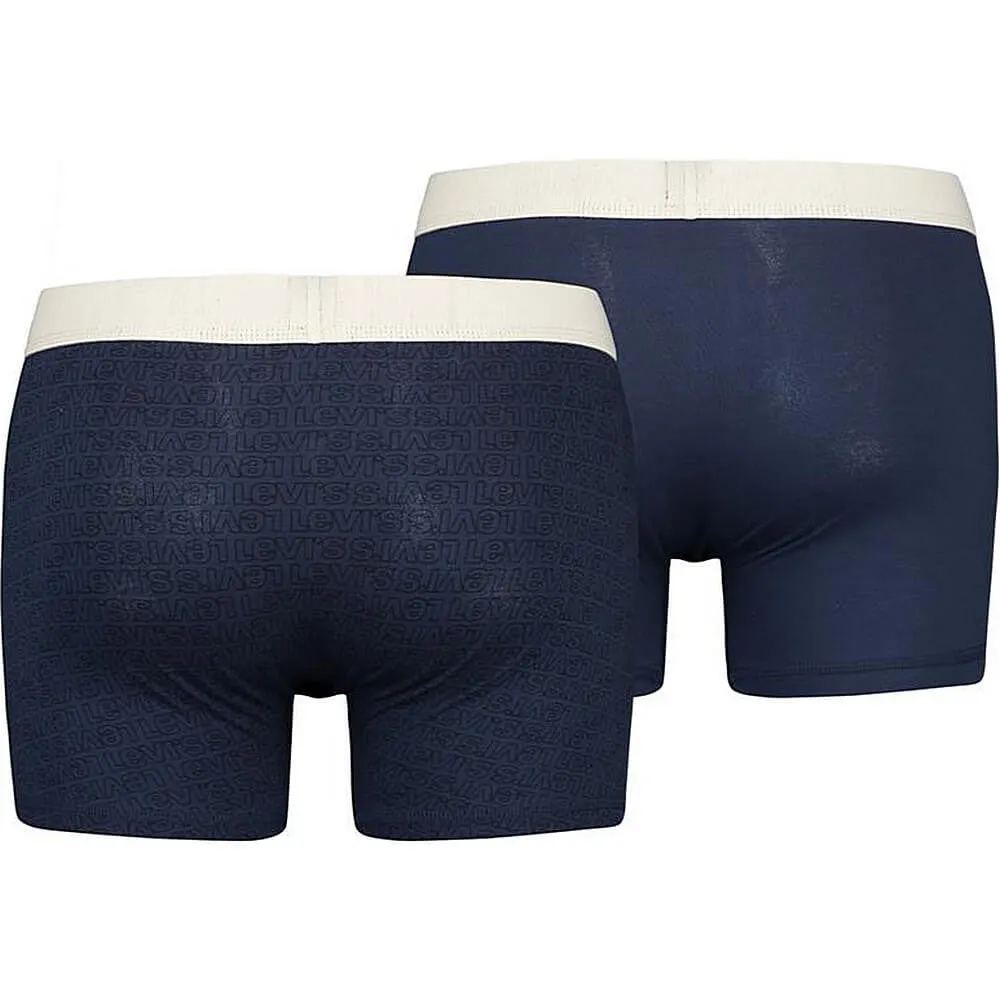 Súprava 2 kusov boxeriek Levi's® Tonal Logo Aop Boxer Brief Org Co 2P Tmavomodré