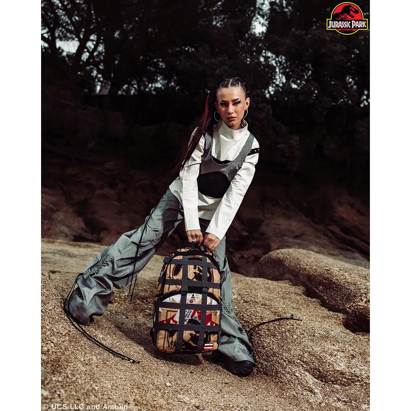 Sprayground Jurassic Delivery Backpack (Dlxv) Sand