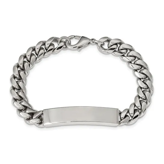 Stainless Steel Polished Curb Chain 8.25 inch ID Bracelet