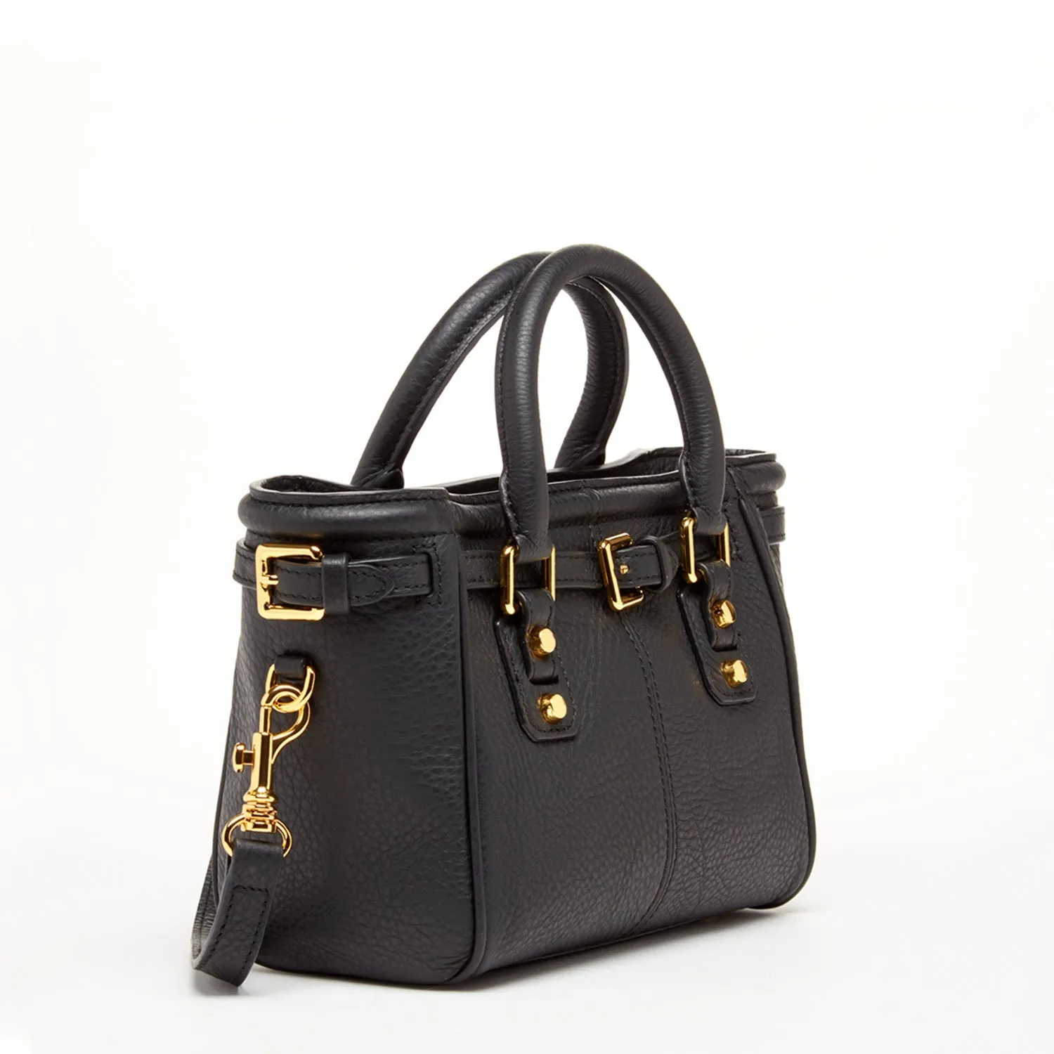 SUSU The Emma Leather Satchel Bag Black