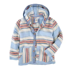 Tall Saint Tropez Striped Button-Front Hoodie