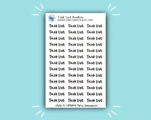 Task List Headers