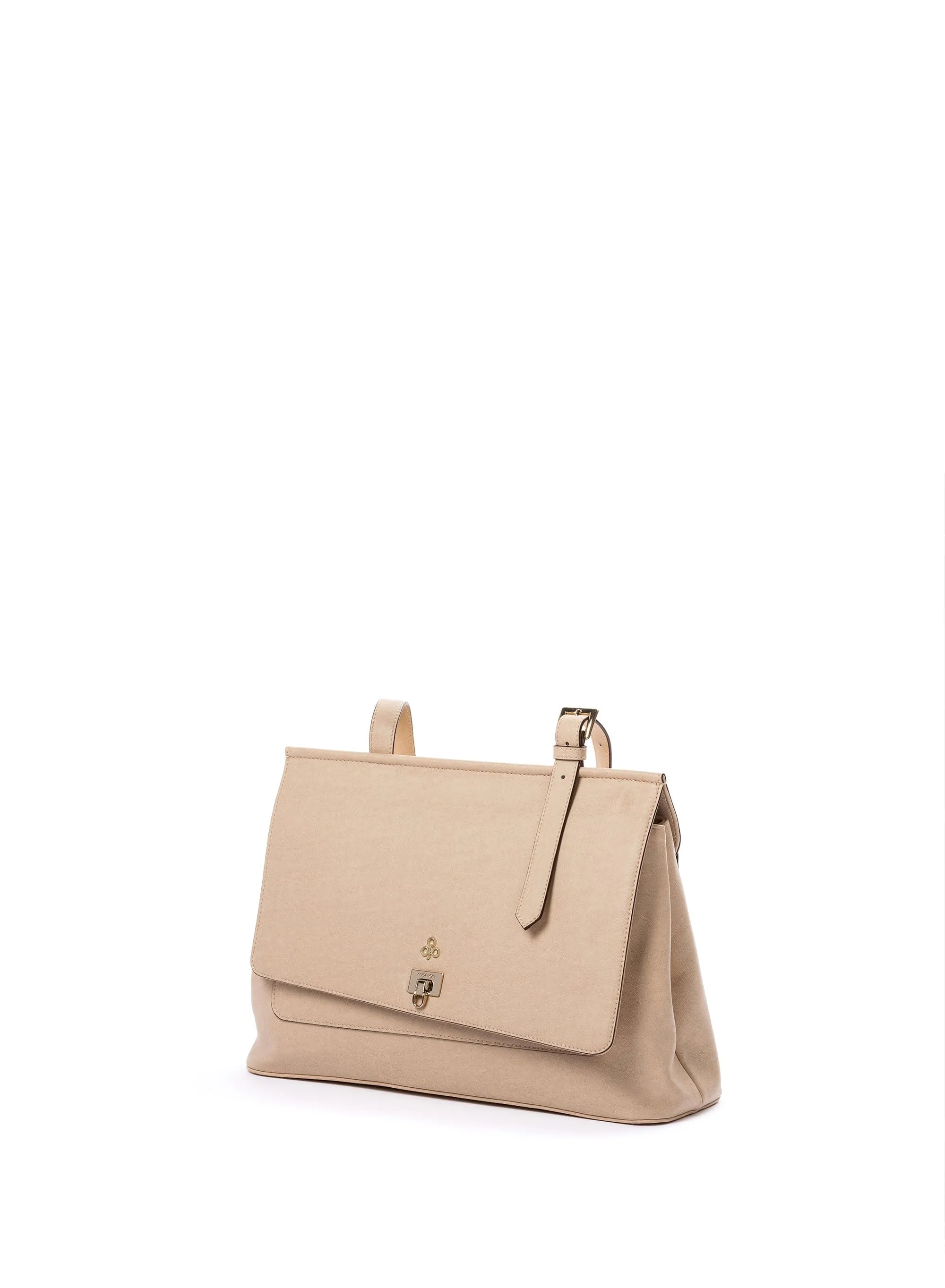Tecla Corn Leather Vegan Handbag | Beige