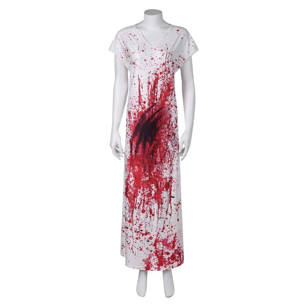 Terrifier 3 Bloodstained Robe Clothing Cosplay Costume Outfits Halloween Carnival Suit