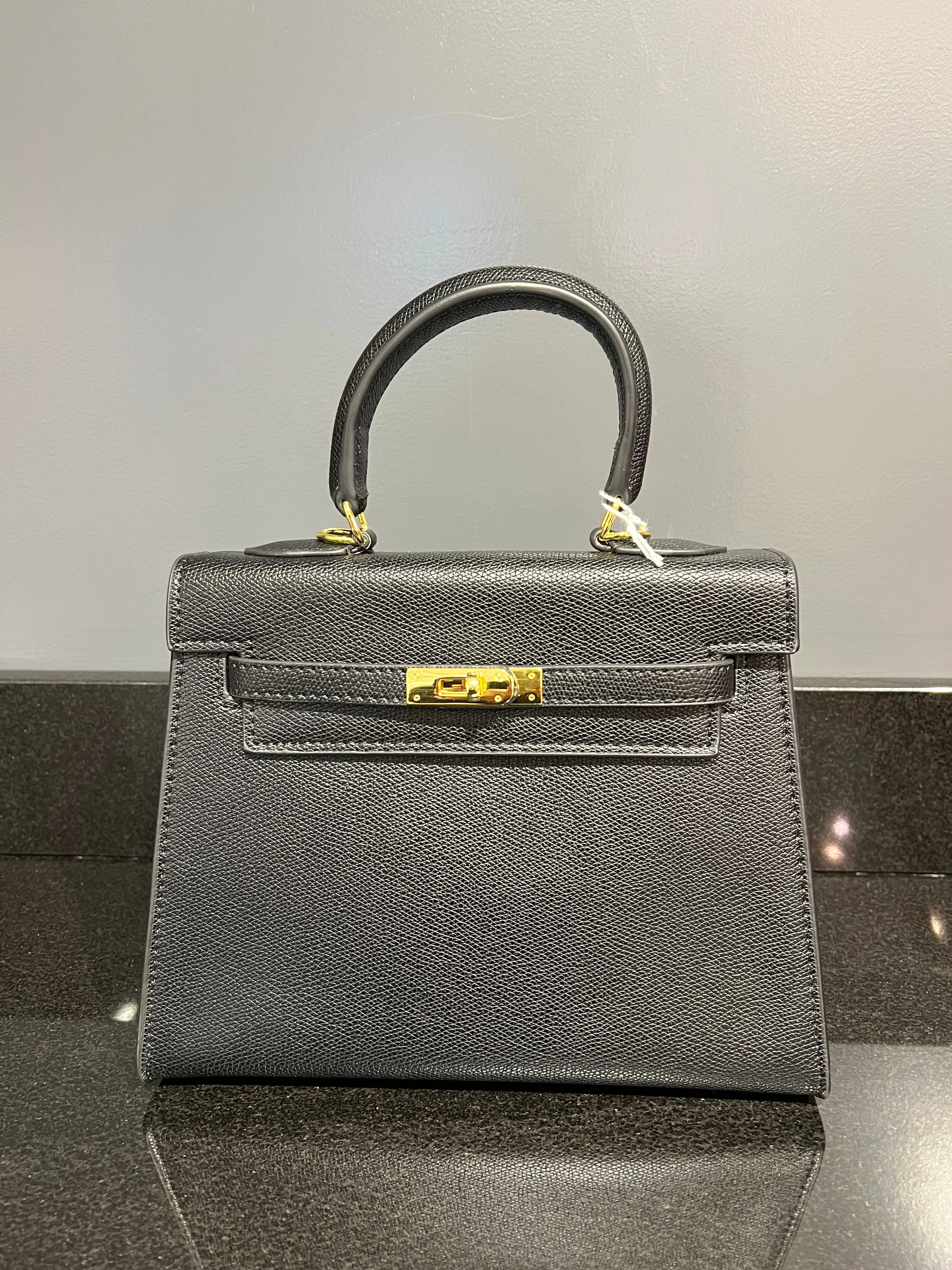 Textured Vegan Leather Birkin Handbag