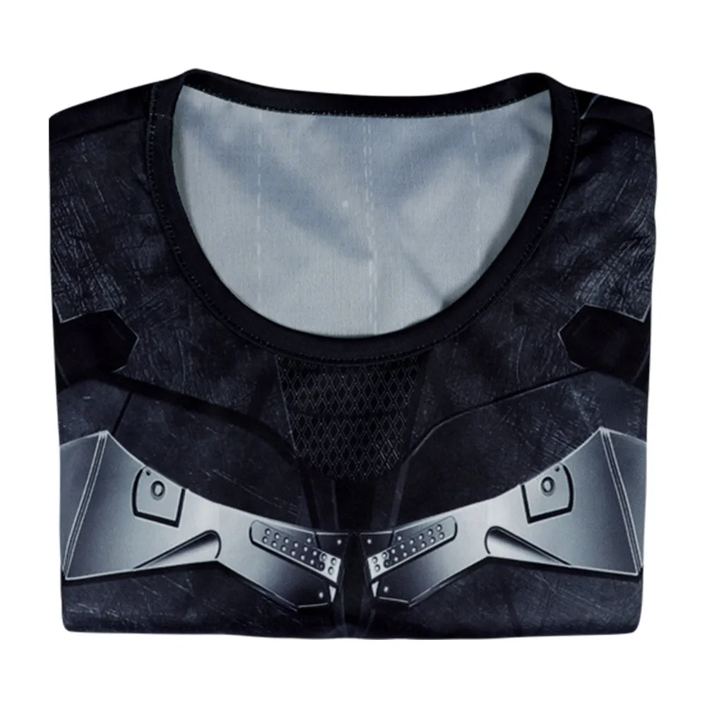 The Batman2022 Bruce Wayne Cosplay T-shirt Adult Summer Casual Short Sleeve Shirt Halloween Carnival Suit