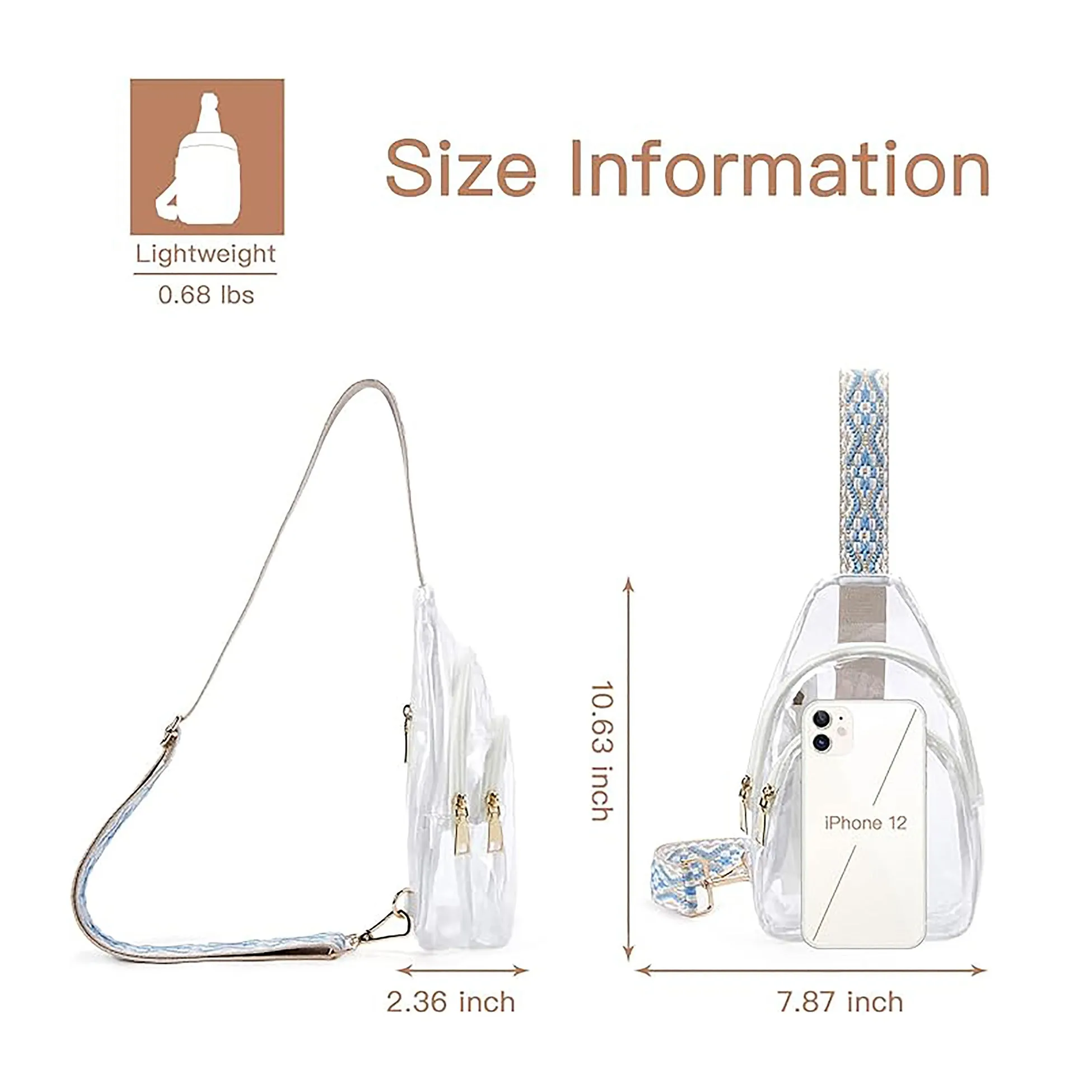 The Citadel, C Star, Clear Fanny Pack, Clear Sling Bag Crossbody Bag