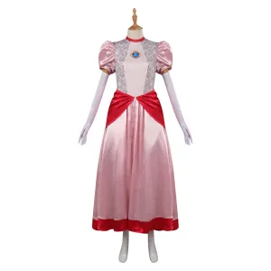 The Super Mario Bros. Peach Cosplay Costume Dress Halloween Carnival Suit
