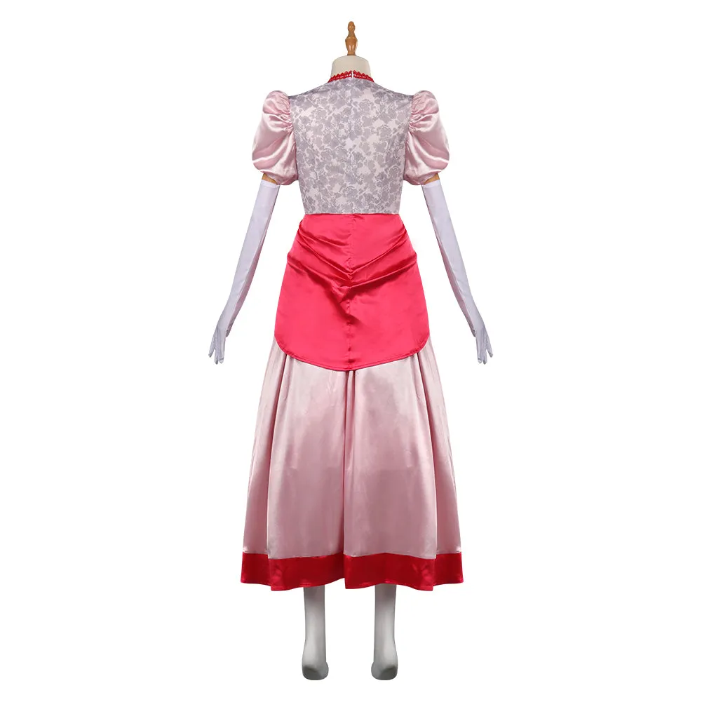 The Super Mario Bros. Peach Cosplay Costume Dress Halloween Carnival Suit