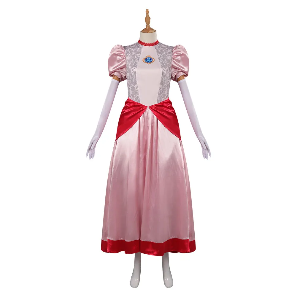 The Super Mario Bros. Peach Cosplay Costume Dress Halloween Carnival Suit