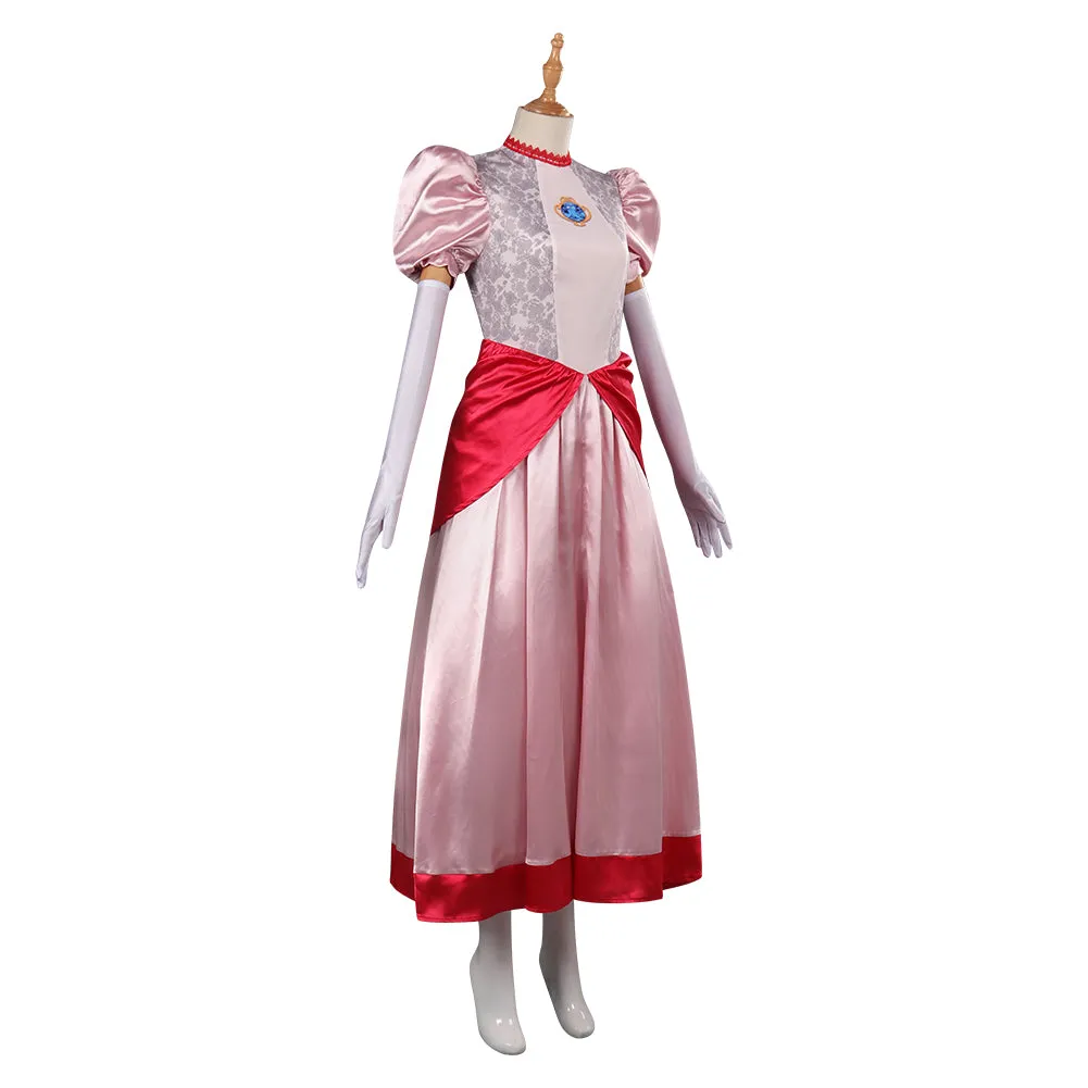 The Super Mario Bros. Peach Cosplay Costume Dress Halloween Carnival Suit