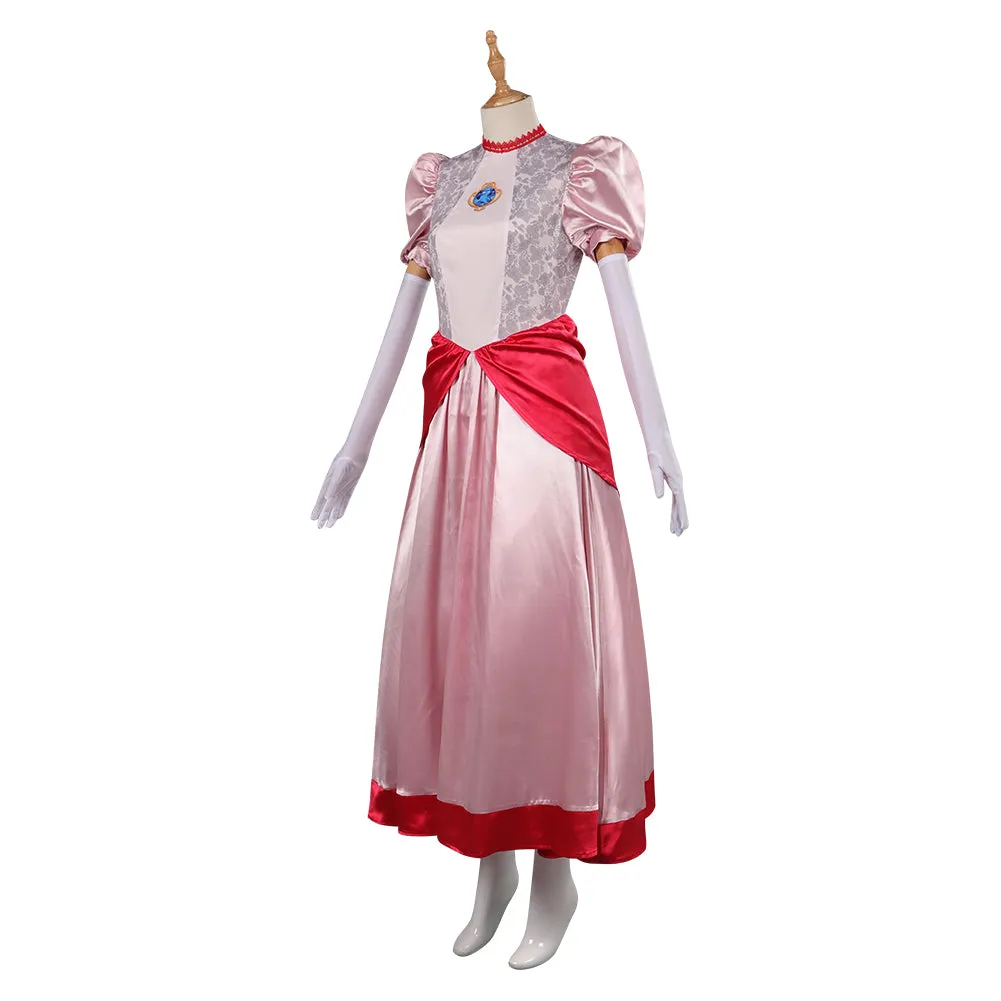 The Super Mario Bros. Peach Cosplay Costume Dress Halloween Carnival Suit