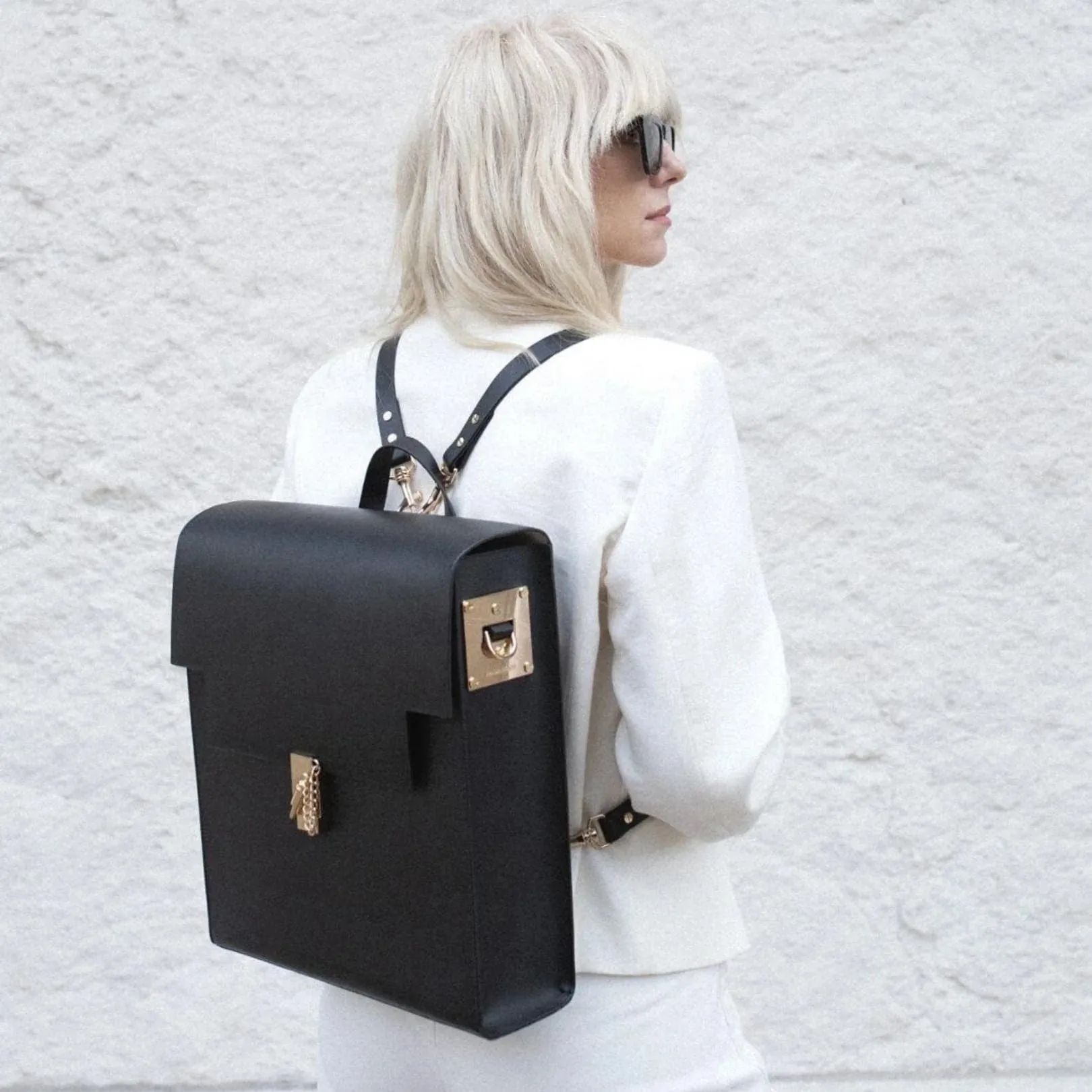 The WEEK/DAY Cactus Leather Vegan Tailored Tote | Black
