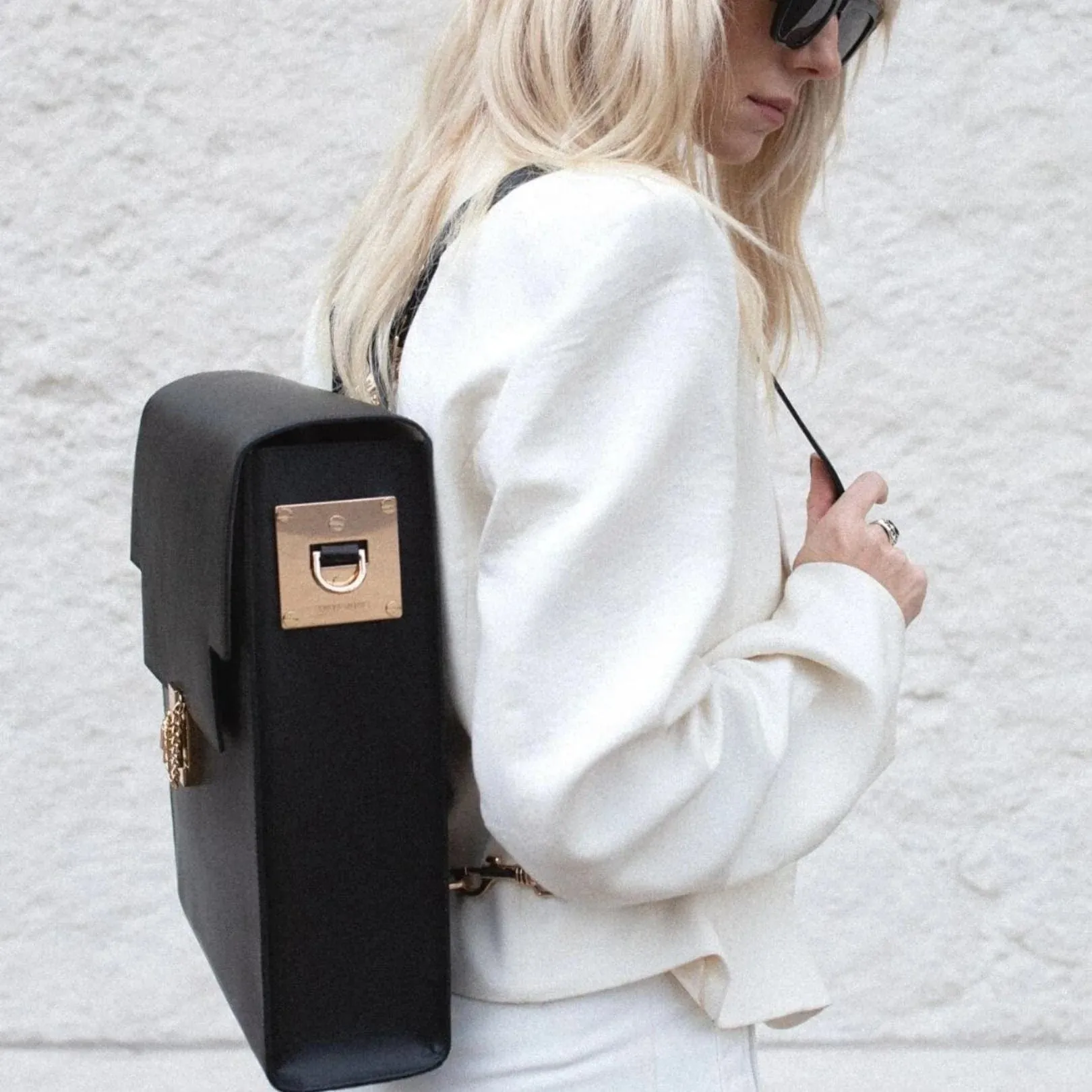 The WEEK/DAY Cactus Leather Vegan Tailored Tote | Black