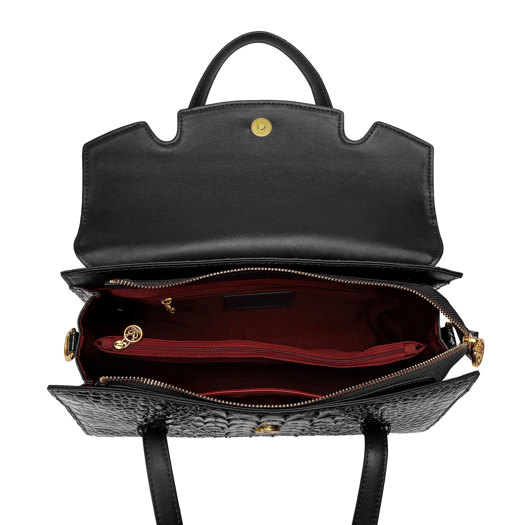 Tiffany & Fred Alligator Embossed Leather Satchel/Shoulder Bag