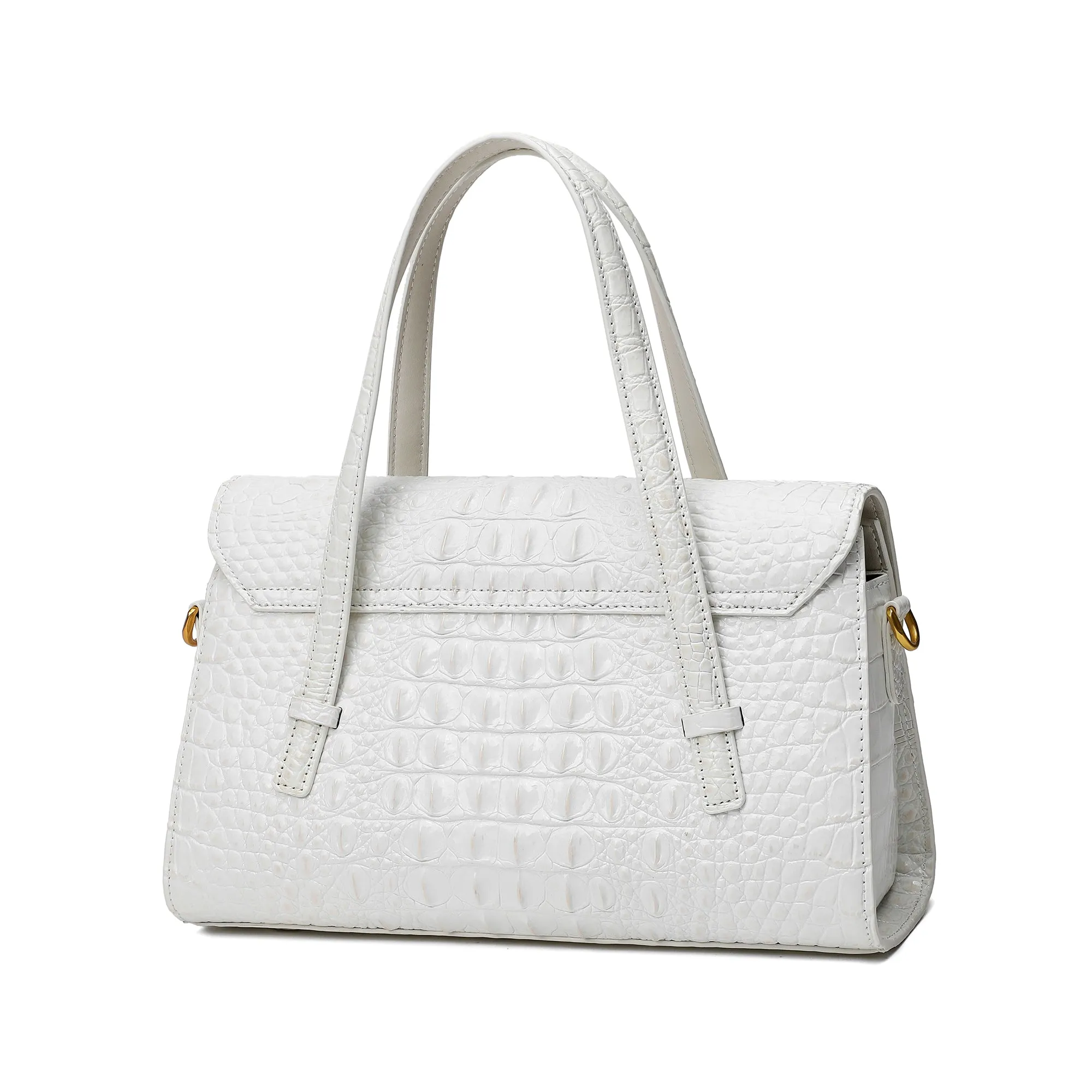 Tiffany & Fred Alligator Embossed Leather Satchel/Shoulder Bag