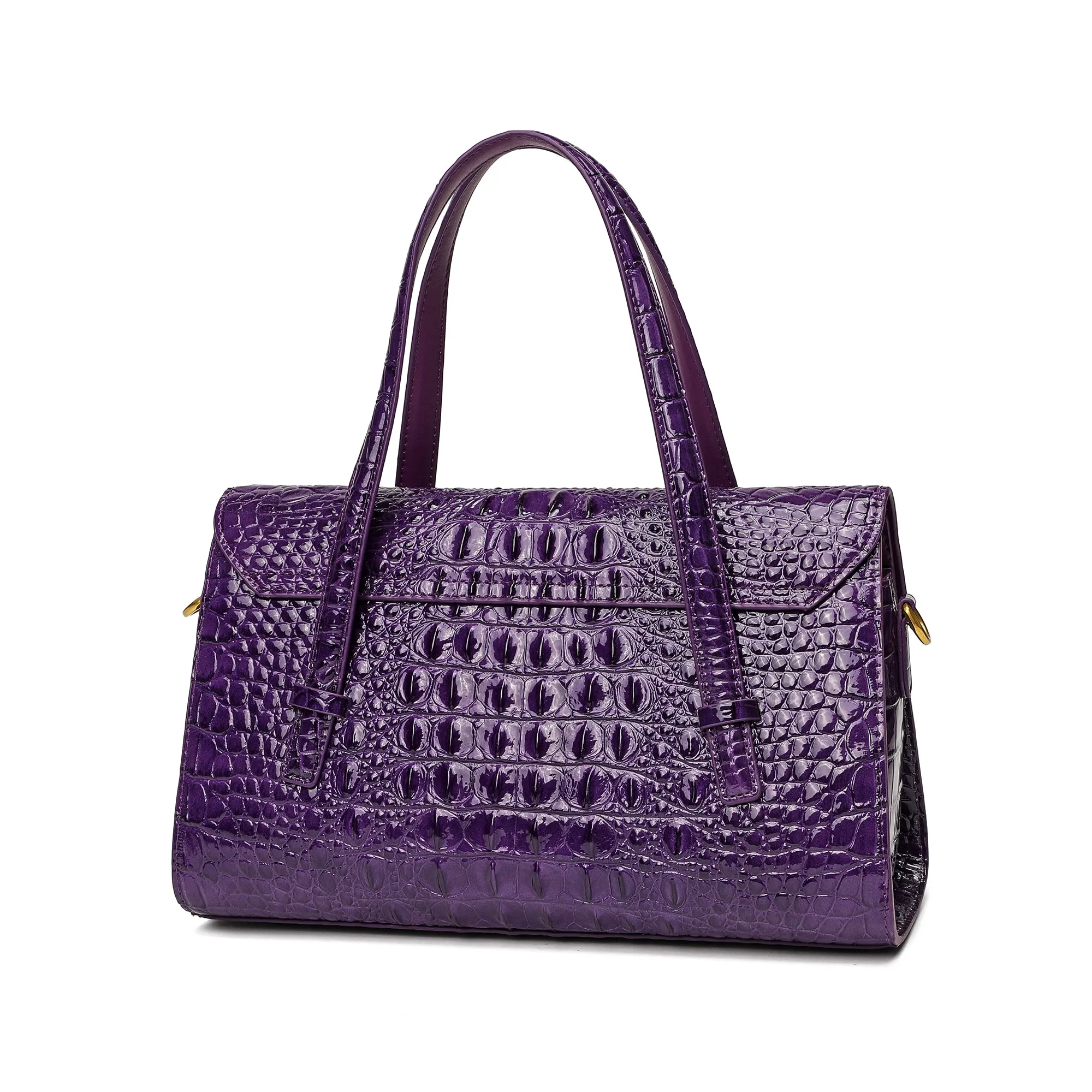 Tiffany & Fred Alligator Embossed Leather Satchel/Shoulder Bag