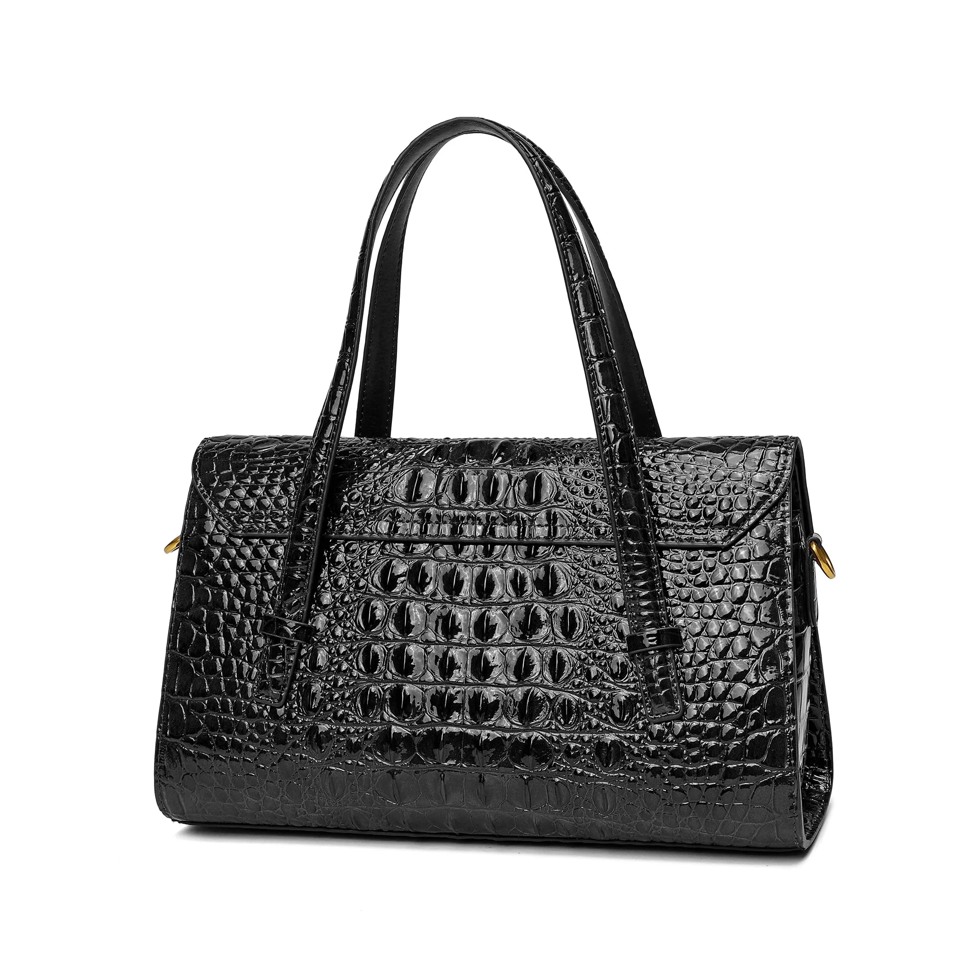 Tiffany & Fred Alligator Embossed Leather Satchel/Shoulder Bag