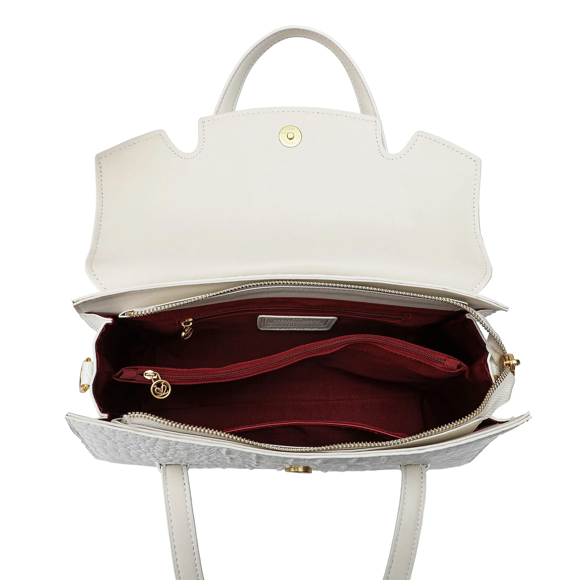 Tiffany & Fred Alligator Embossed Leather Satchel/Shoulder Bag