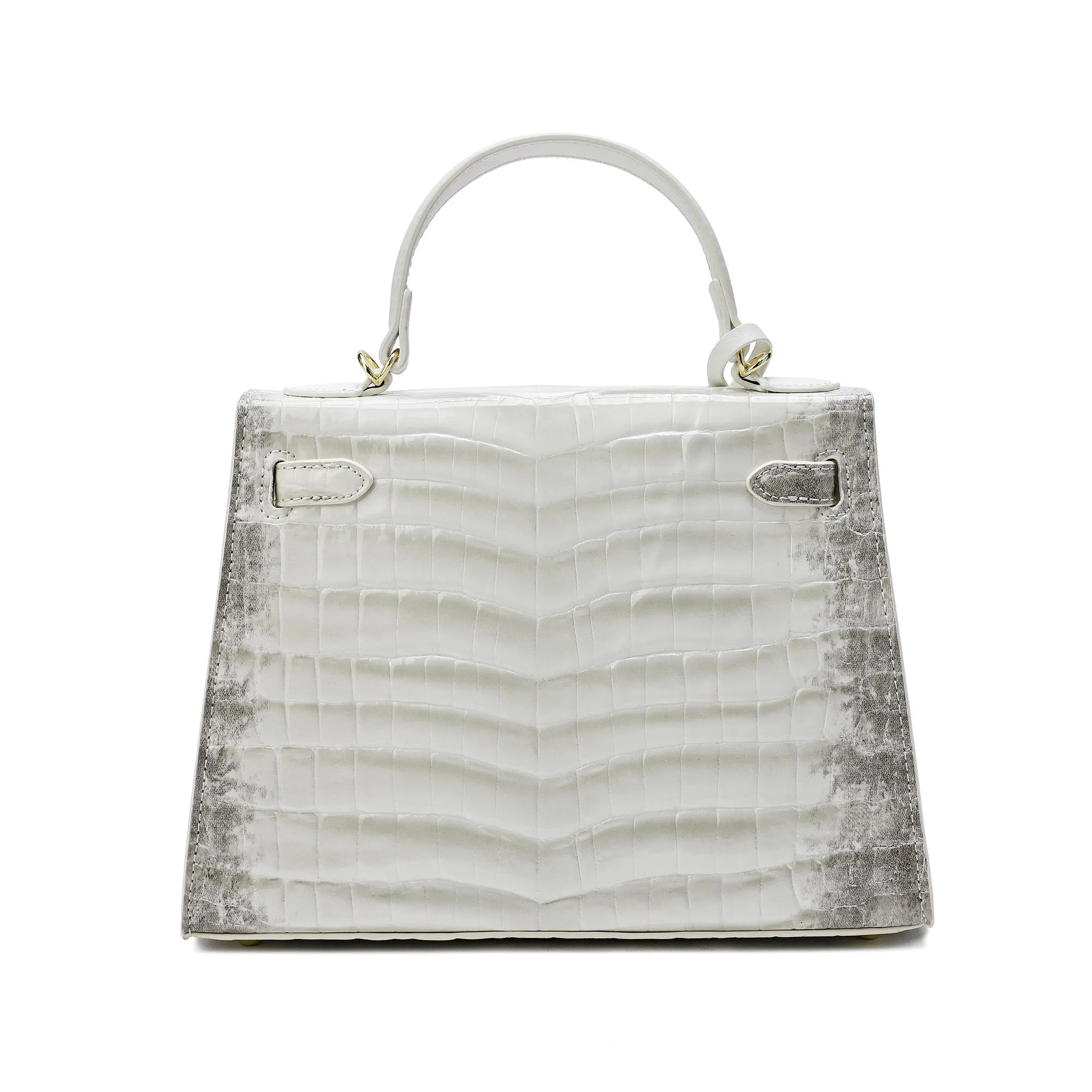 Tiffany & Fred  Alligator Embossed Leather top-handle Satchel/Shoulder Bag