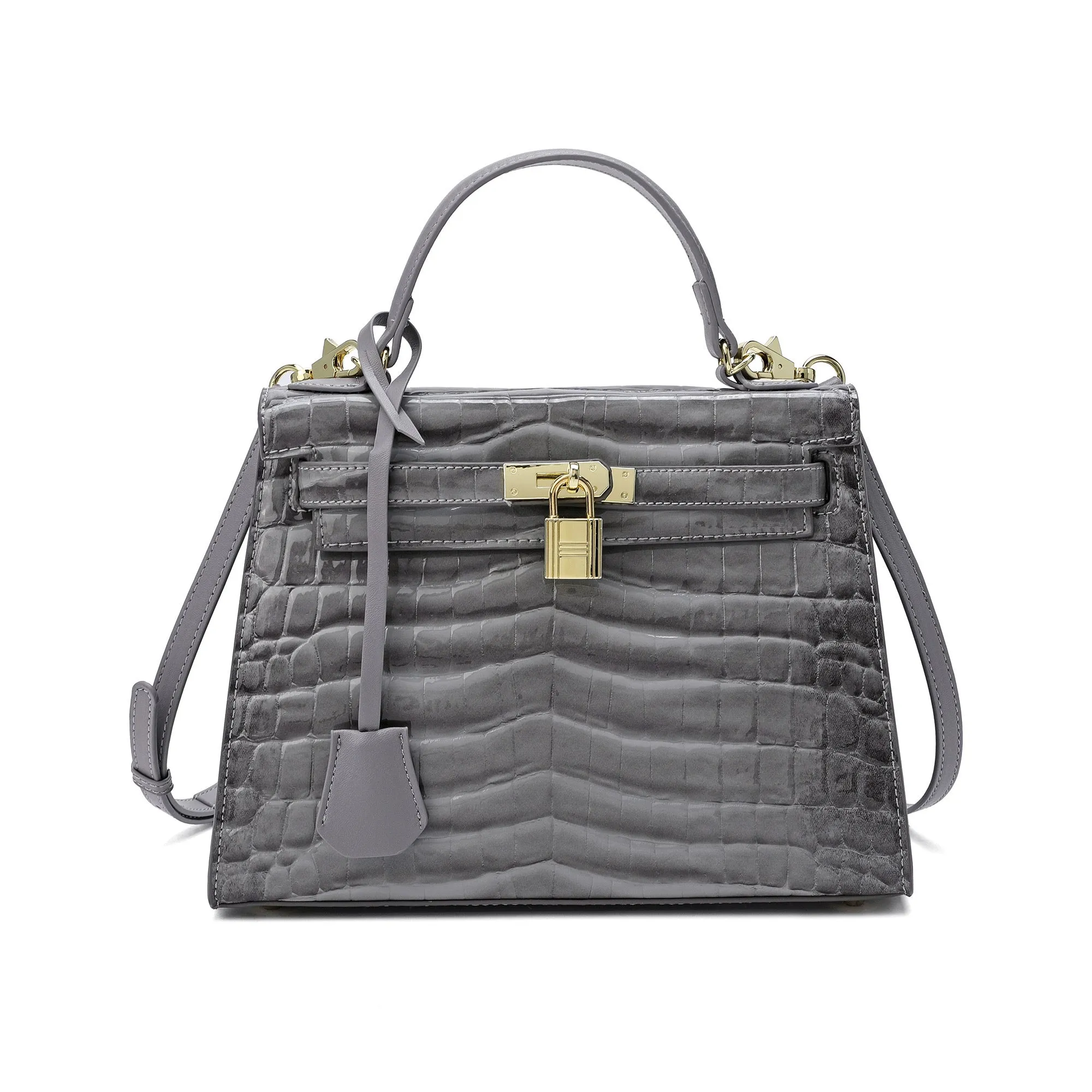Tiffany & Fred  Alligator Embossed Leather top-handle Satchel/Shoulder Bag