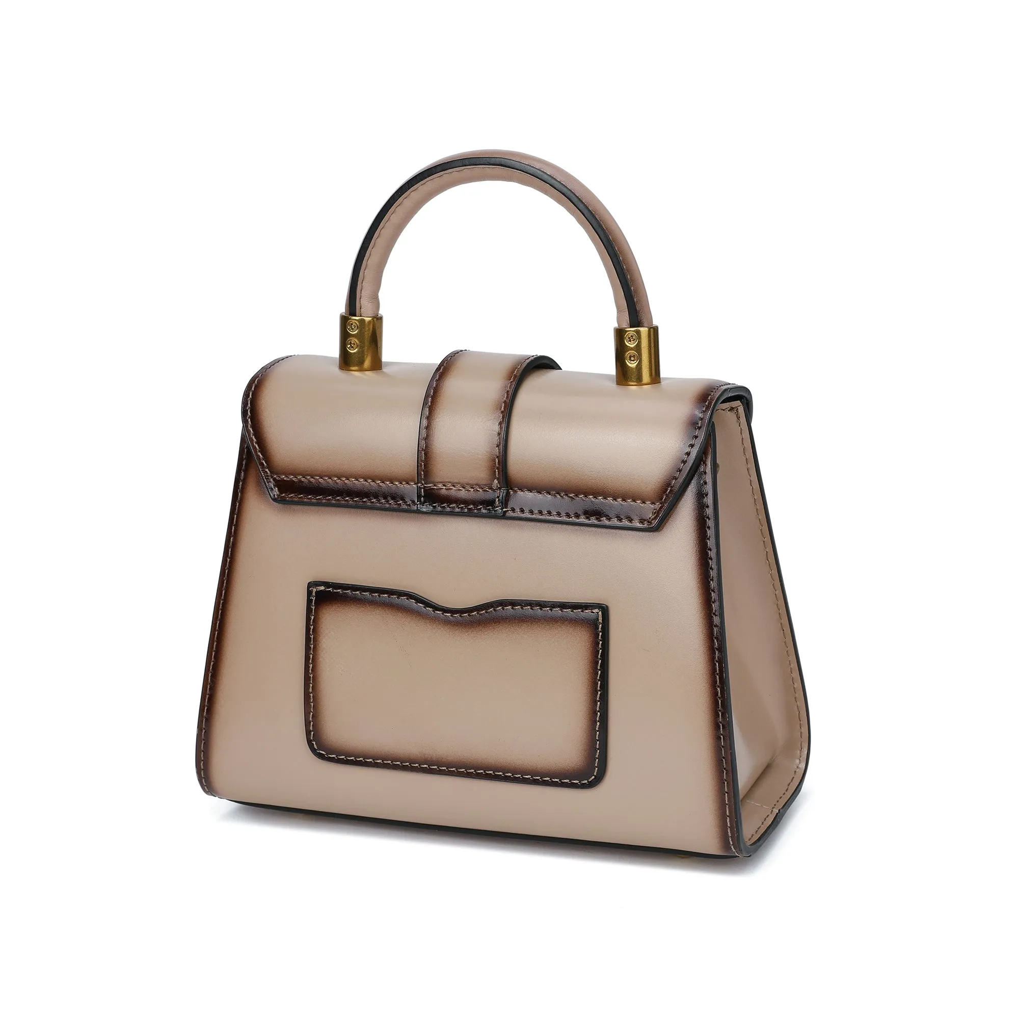 Tiffany & Fred Smooth & Polished Leather Top-Handle Foldover Satchel