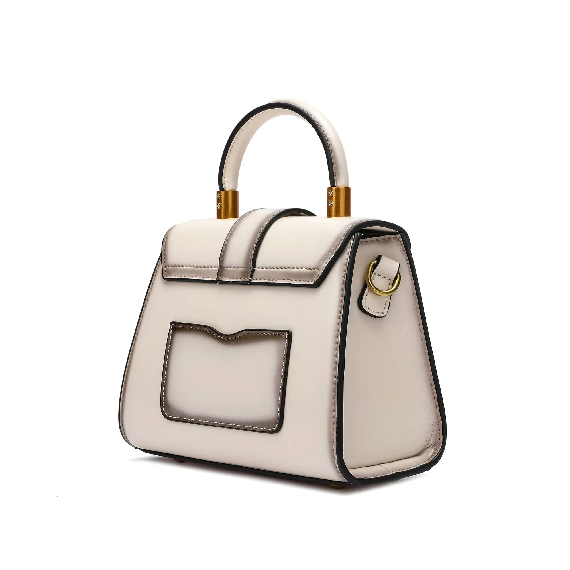 Tiffany & Fred Smooth & Polished Leather Top-Handle Foldover Satchel
