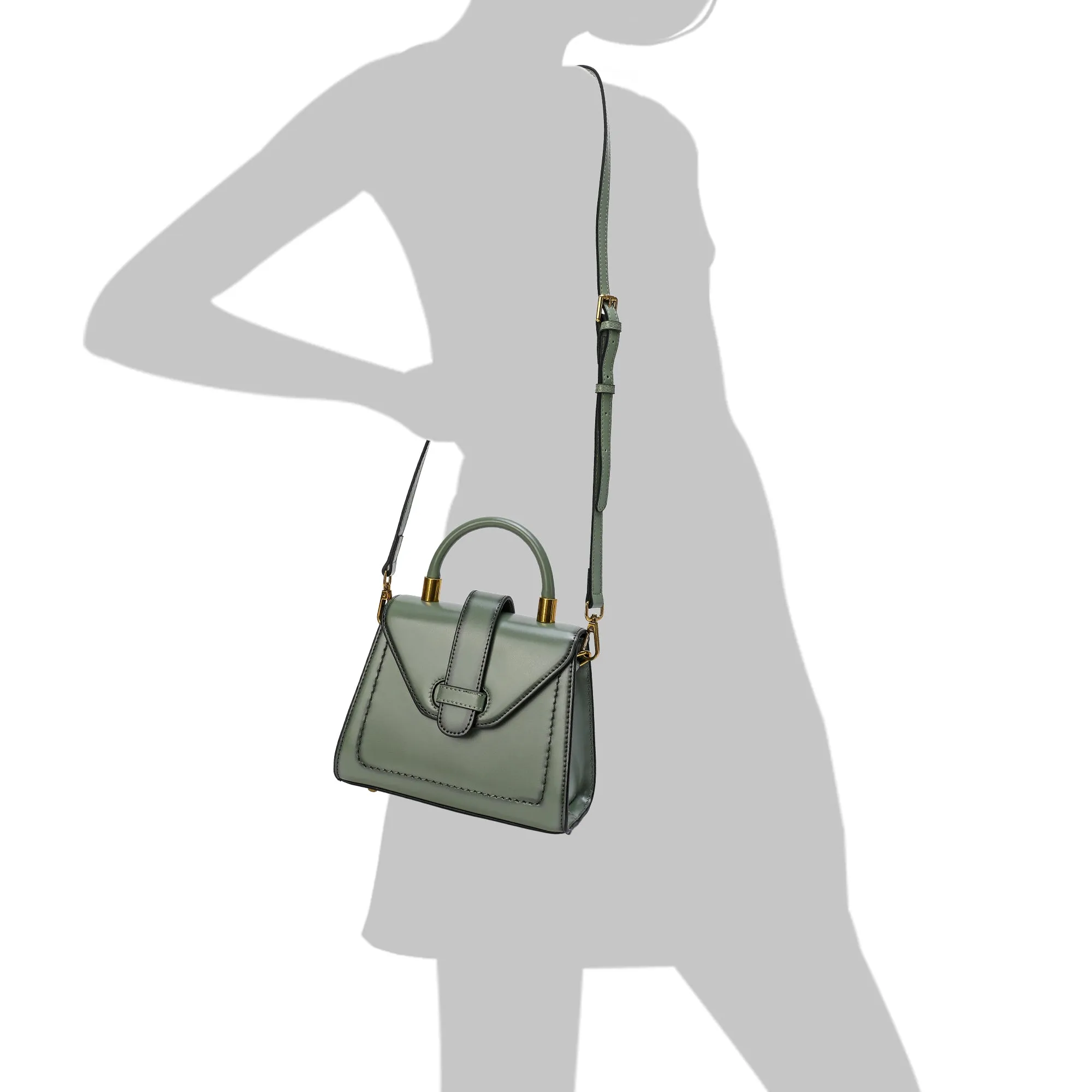 Tiffany & Fred Smooth & Polished Leather Top-Handle Foldover Satchel
