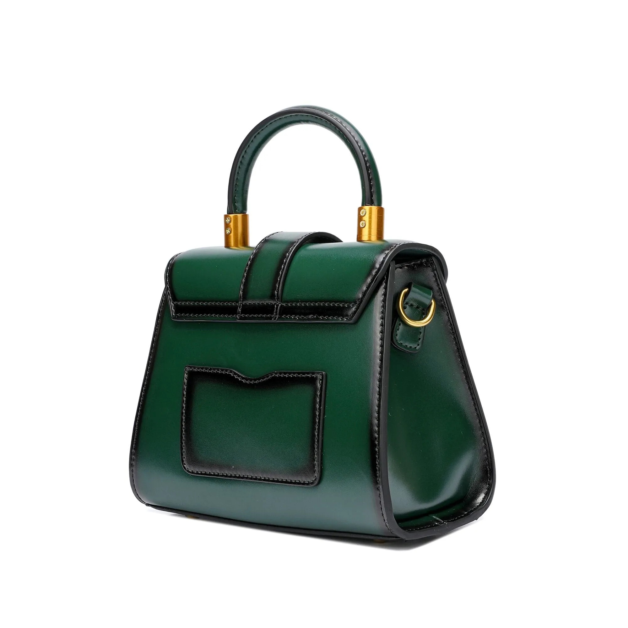 Tiffany & Fred Smooth & Polished Leather Top-Handle Foldover Satchel
