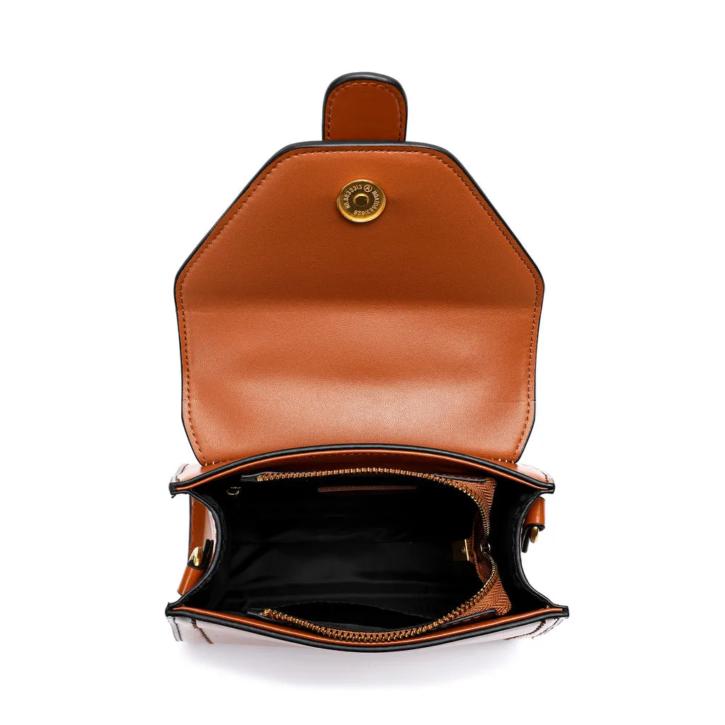Tiffany & Fred Smooth & Polished Leather Top-Handle Foldover Satchel