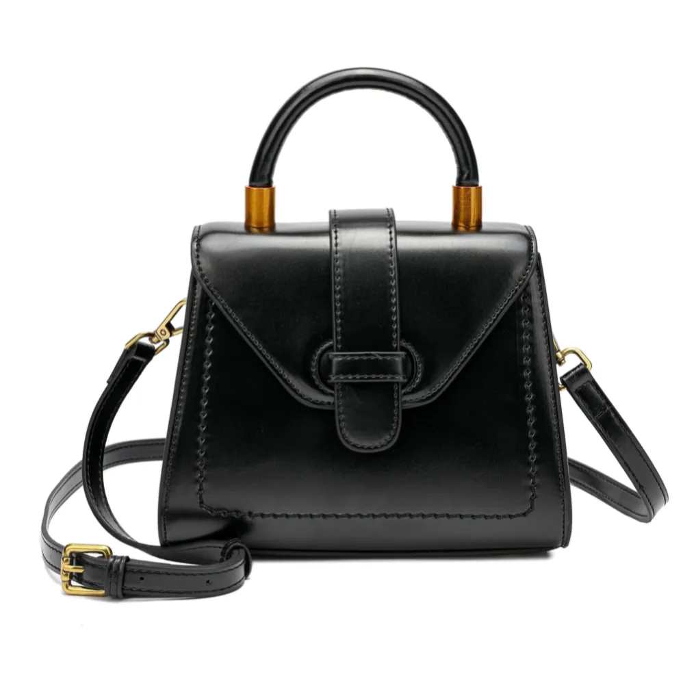 Tiffany & Fred Smooth & Polished Leather Top-Handle Foldover Satchel