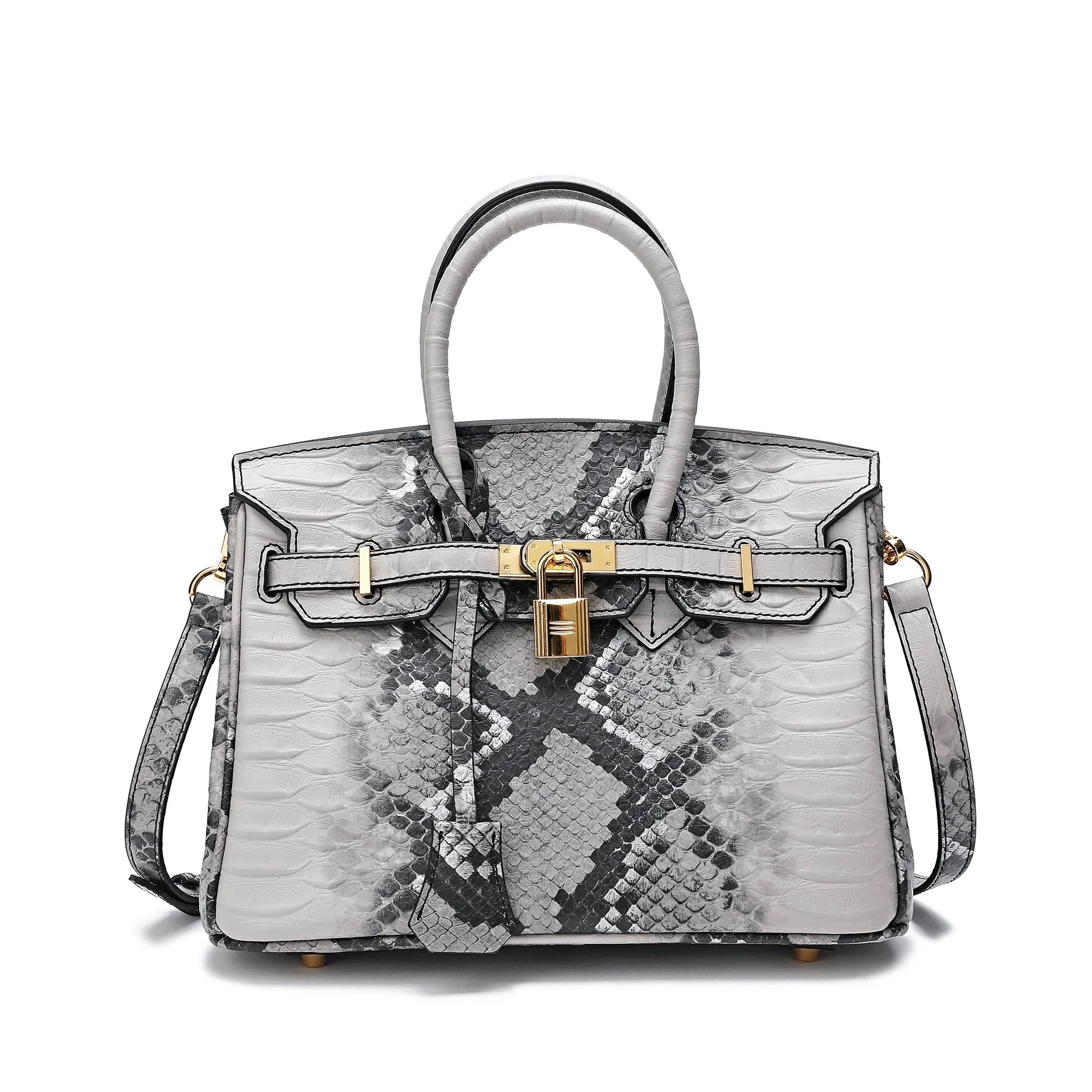 Tiffany & Fred Snake Embossed Leather Satchel