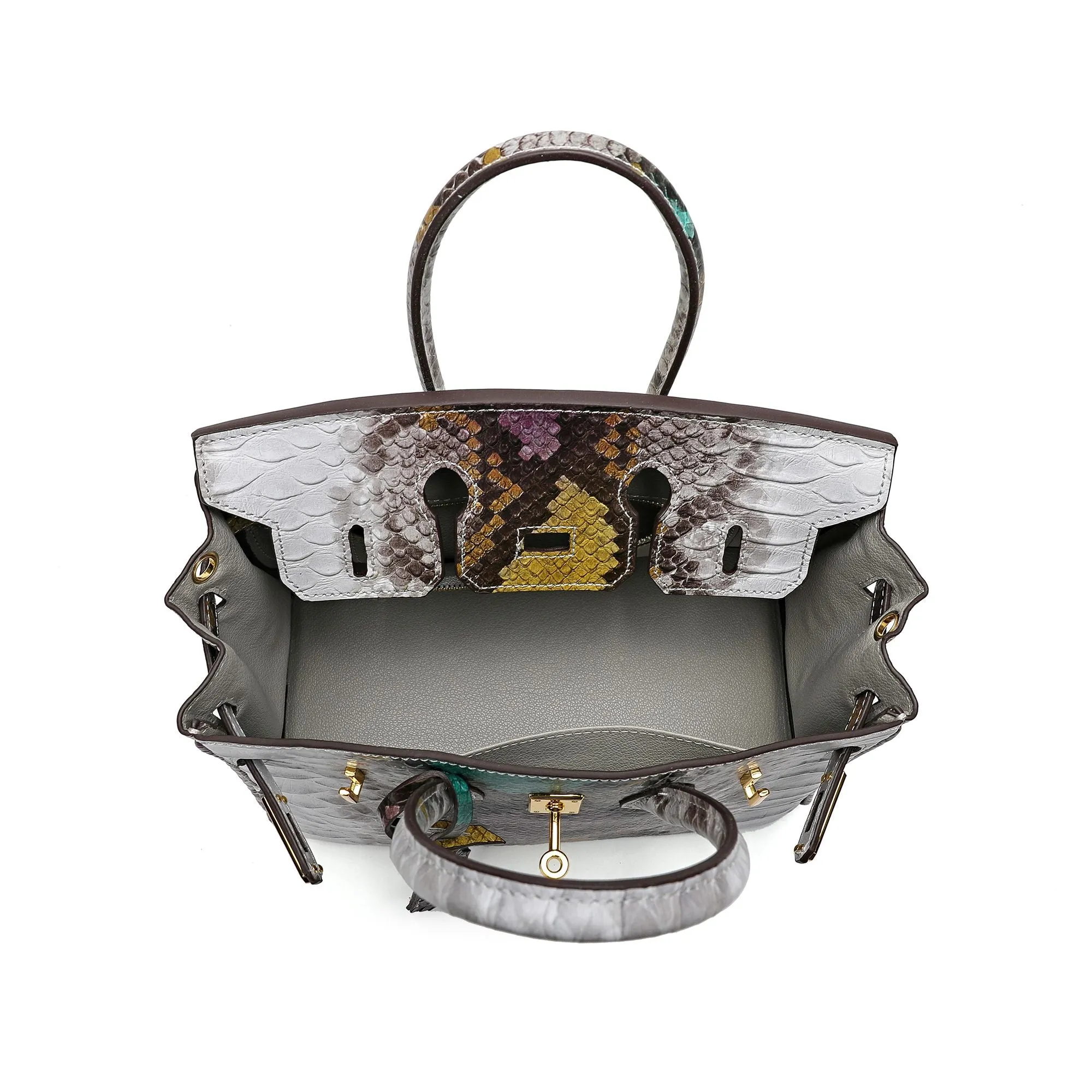 Tiffany & Fred Snake Embossed Leather Satchel