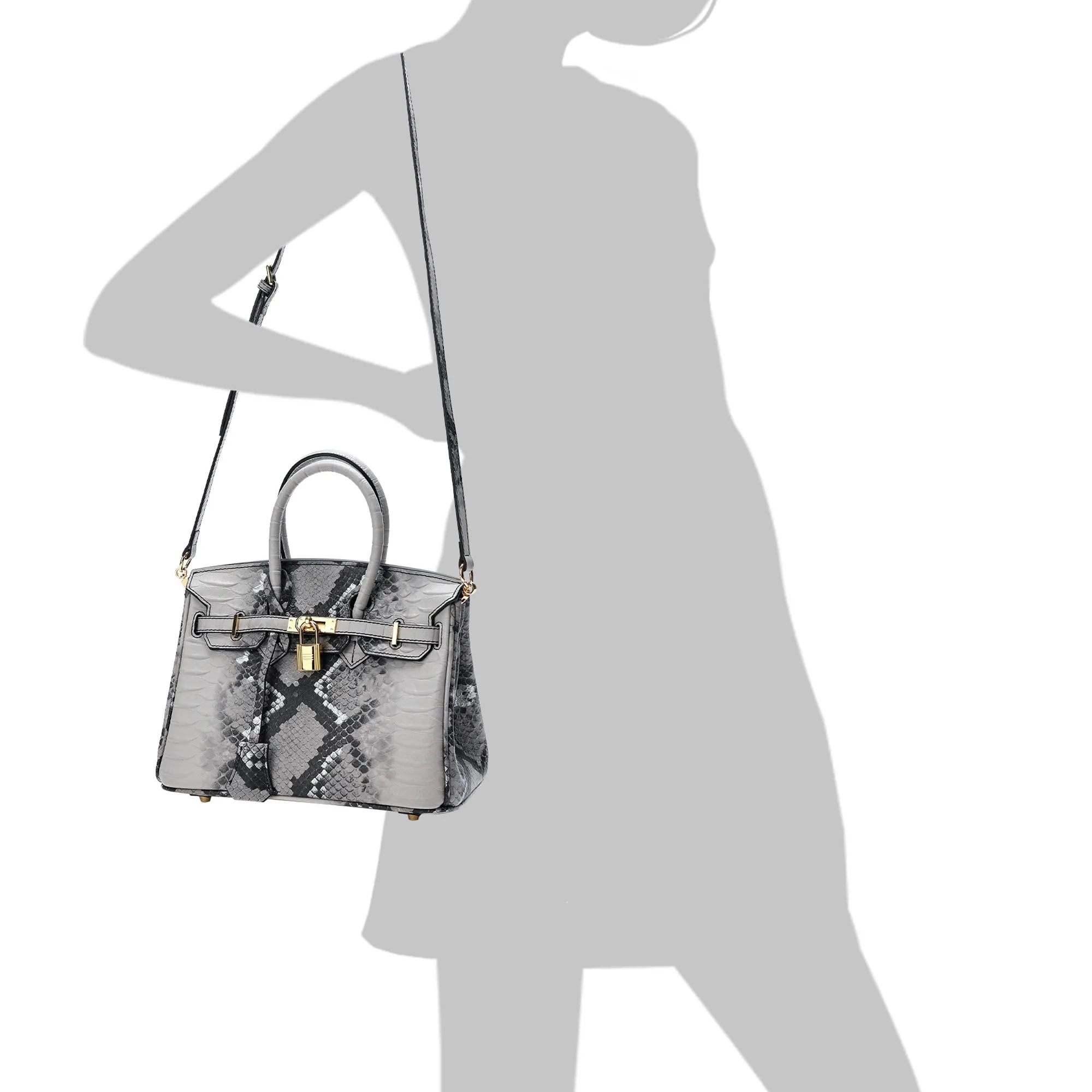 Tiffany & Fred Snake Embossed Leather Satchel