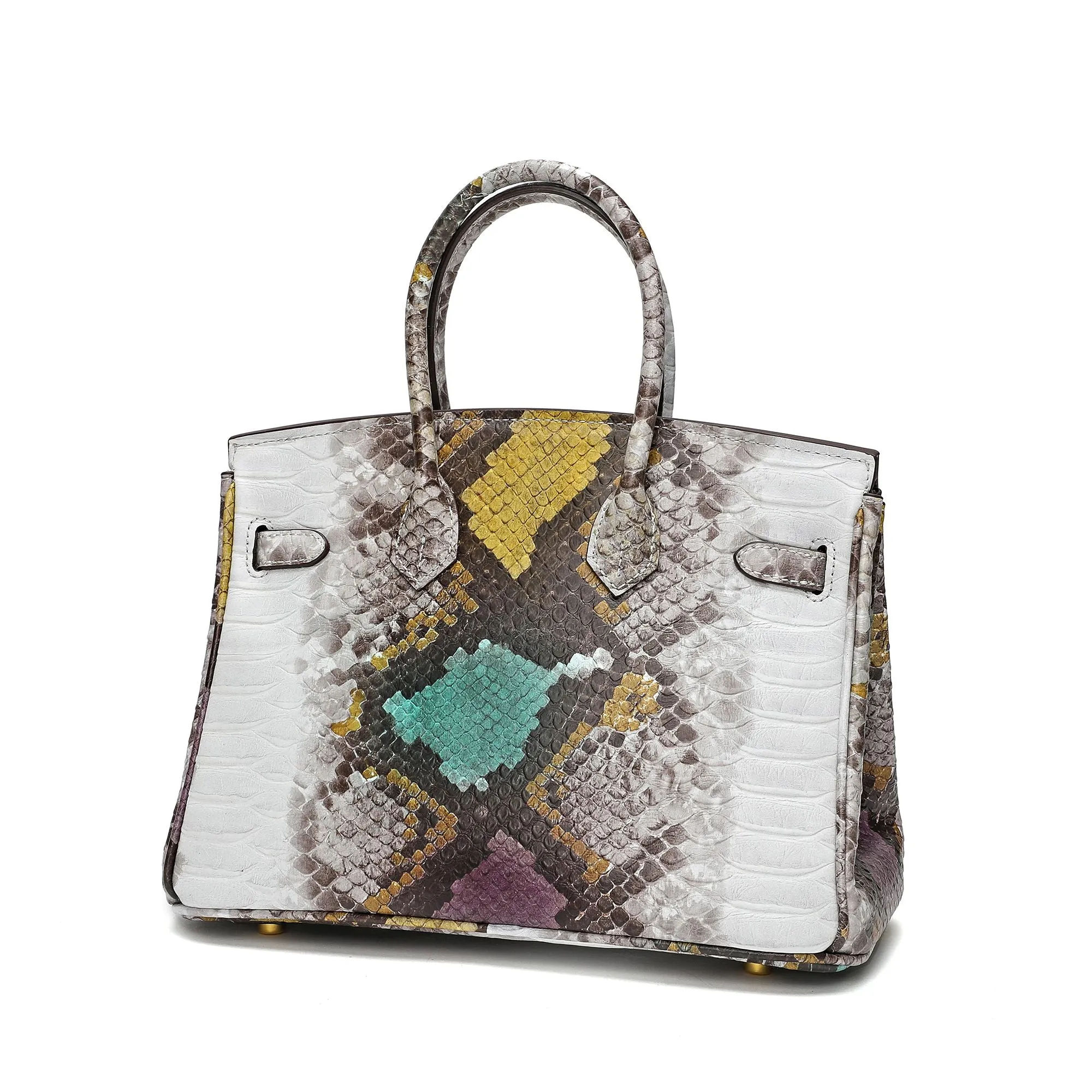 Tiffany & Fred Snake Embossed Leather Satchel