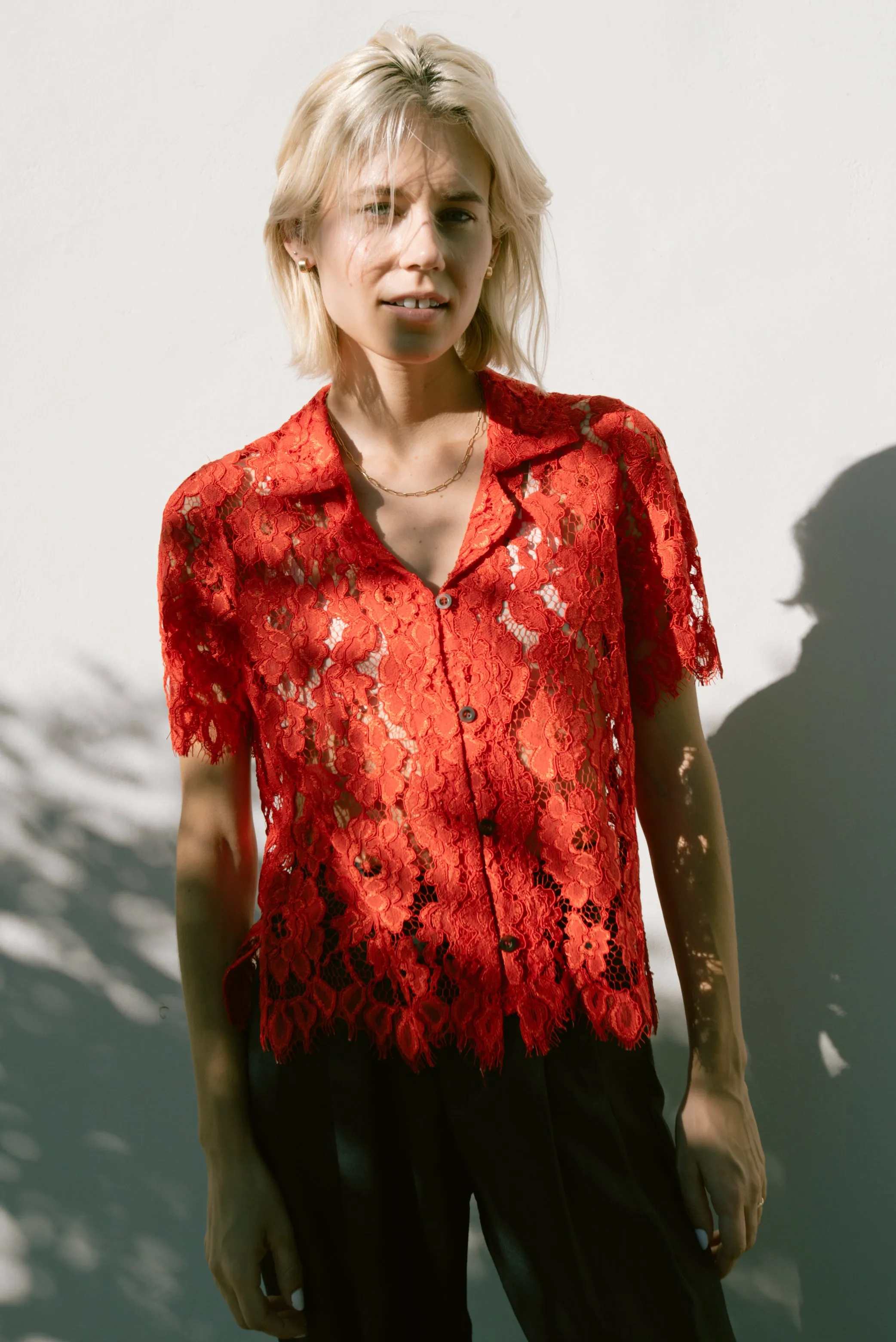 Tomato Lace Lounge Shirt