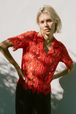 Tomato Lace Lounge Shirt