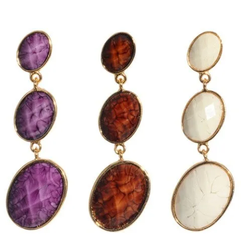 Triple Tiered Earring, Smokey