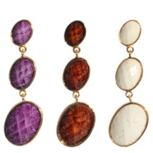 Triple Tiered Earring, Smokey
