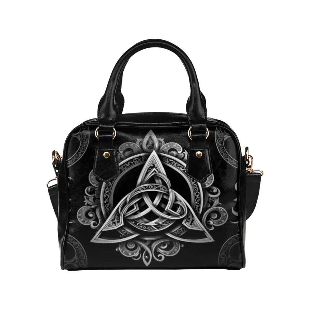 Triquetra Witchy Black Bowler Bag Purse