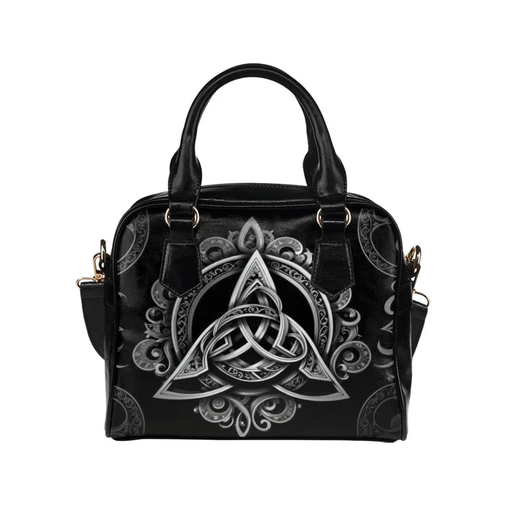 Triquetra Witchy Black Bowler Bag Purse