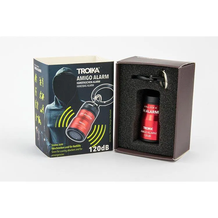 Troika Amigo Handbag Keyring Alarm - Black & Red